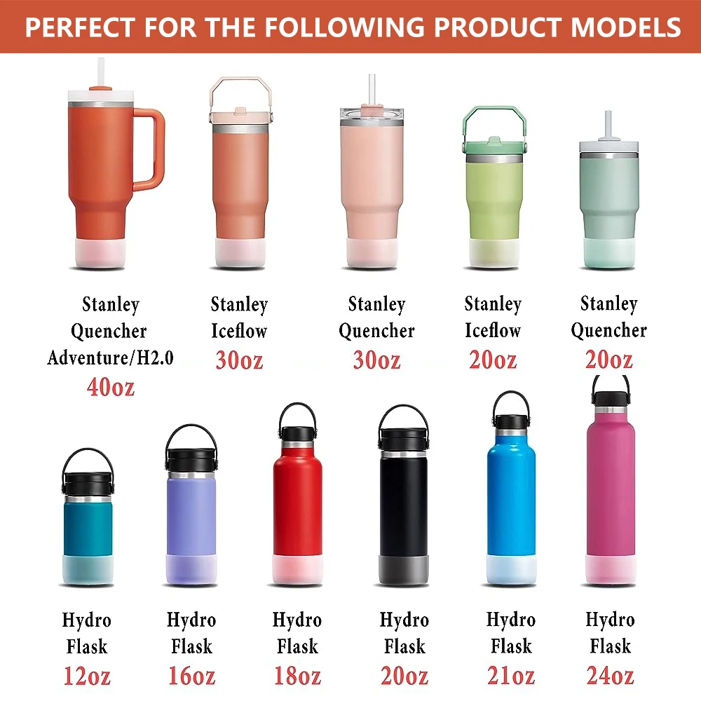 Silicone Boot Sleeve For Stanley Quencher Tumbler 30 Oz 40 Oz  Water Bottle Protective Water Bottle Cup Bottom
