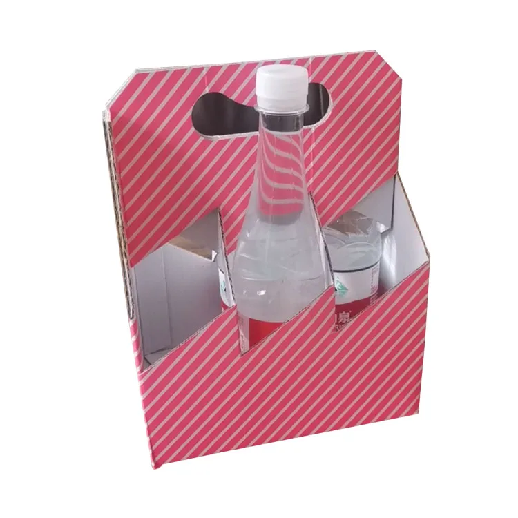 Corrugated Carton Kraft Holder 4 6 Pack Display Bottle Drink Counter Stand Cardboard Display Boxes