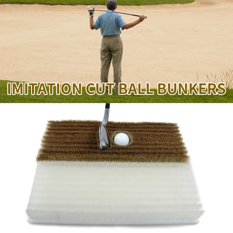 Custom 2 in 1 Real Simulation Golf Bunker Hitting Mat Swing Trainer with ABS Base for Golf Driving Range Chipping Training