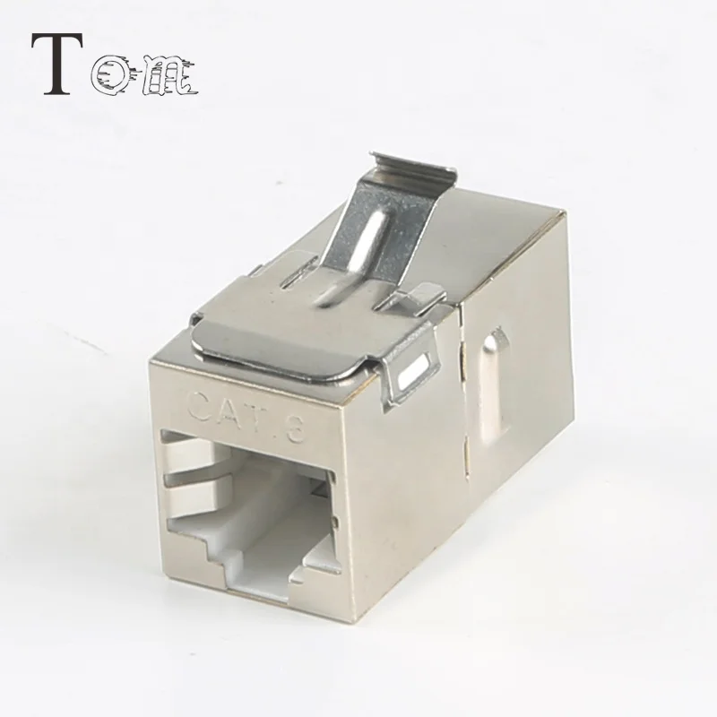 TOM-KJ-22 CAT5E/CAT6/CAT6A STP проходной RJ45-RJ45 180 градусов связь телекоммуникаций KEYSTONE JACK