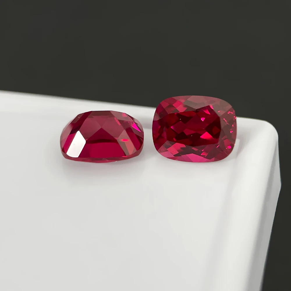 Full Size 5x7mm-9x11mm Cushion Shape Lab Grown Ruby Factory Price Loose Synthetic Ruby For Fine Jewelry Making