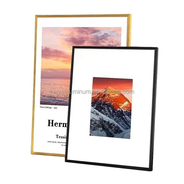 Waterproof  bedroom  wall mirrors full length Aluminum rectangle frame floor stand gold mirror painting frame