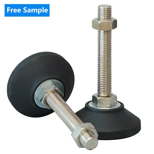 Base Dia 40mm Length 80mm Anti Vibration Pad Adjustable Leveling Leg Feet Foundation Bolts Adjust Feet