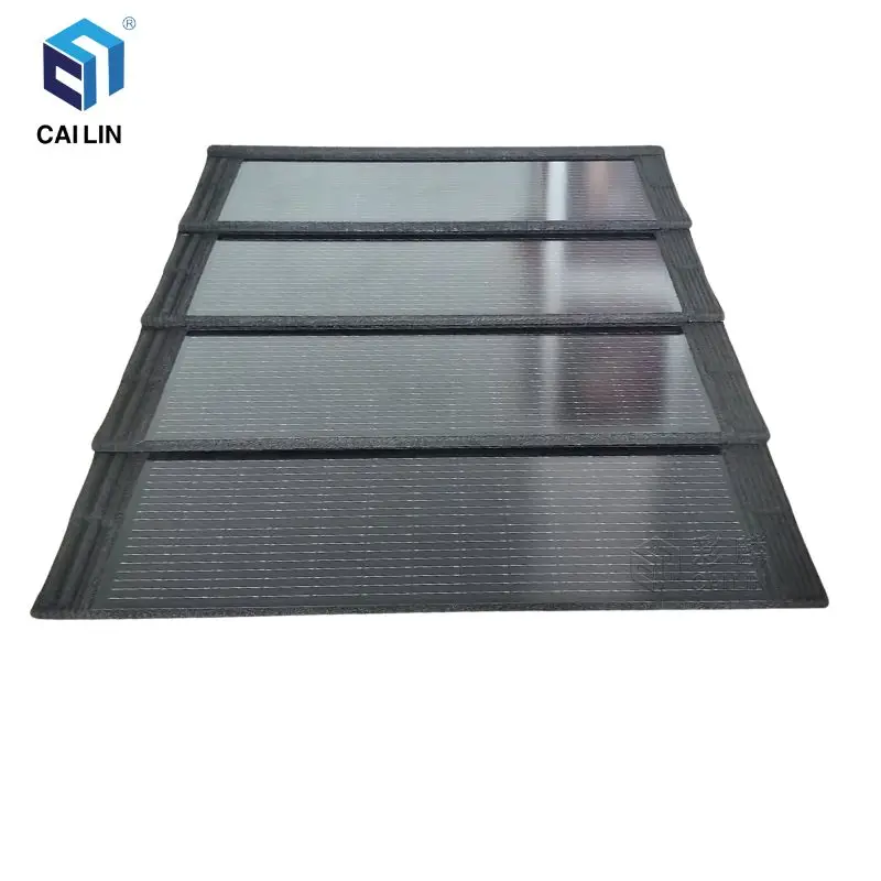 High Quality 50 Years Warranty Low Carbon Renewable Energy Electricity Generation Roof Stone Coated Metal Solar Roof Tile