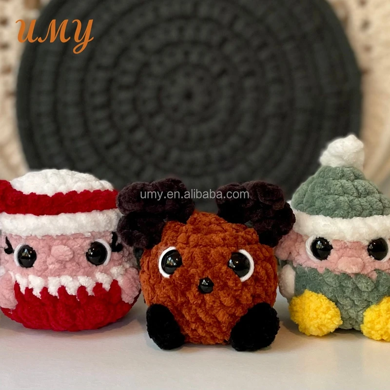 Decorative Christmas Toys Ornament Nativity Set Items Gifts Decorations Amigurumi Crochet Doll Animal Plush Keychain For Home