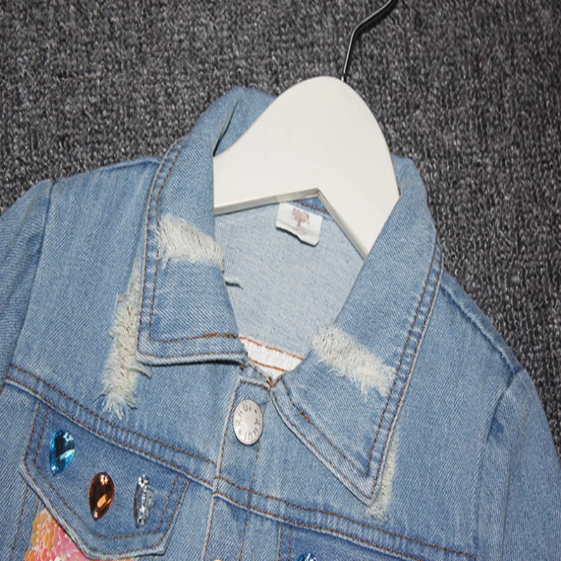 
2020 Autumn New Fashion hole Denim jacket Baby neutral clothes 