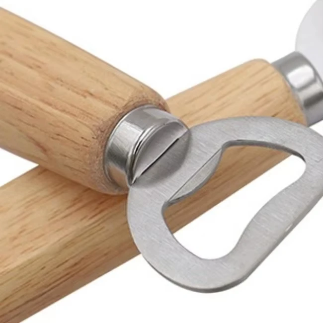 Durable Wooden Beer Bottle Opener Wholesale Laser Metal Corkscrew & Opener