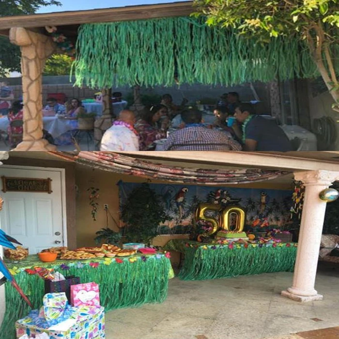  Красочная Гавайская Юбка для стола тропическая Luau плинтус трава Обложка Свадебная вечеринка Набор творчества