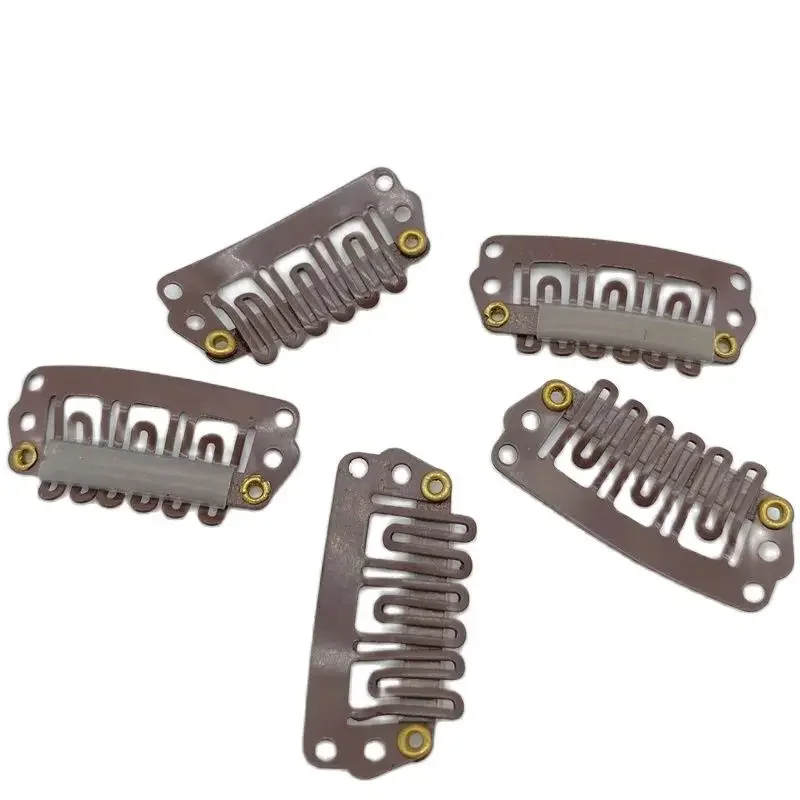 99 PCs 2.8cm Carbon Steel Snap Clips Hair Extension Loop Wig Comb Black Hair Accessories