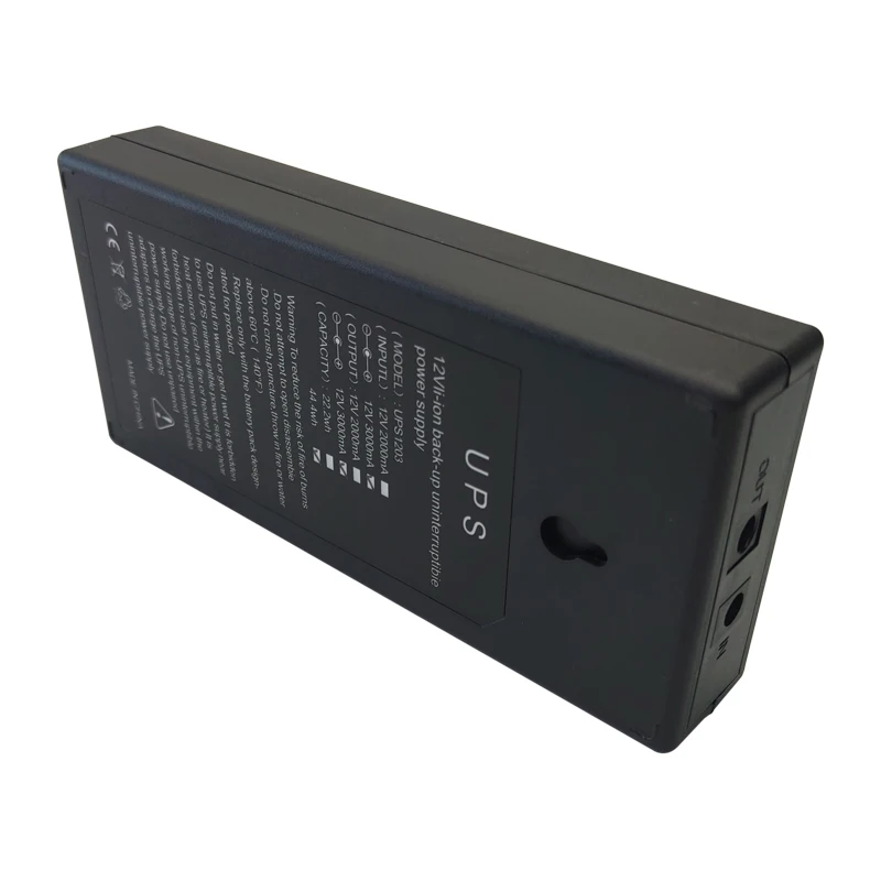 CYHX Original Factory Portable DC Online 12V 3A Mini UPS 18650 Lithium Backup Battery for Modem CCTV Camera WiFi Router DVR