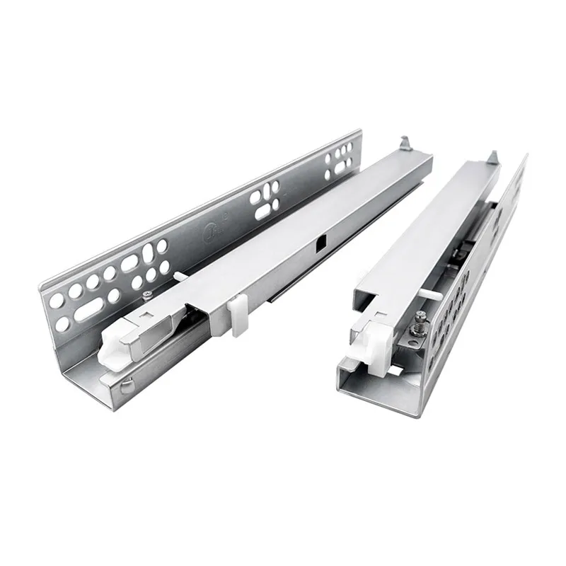 Auto Close 3-Fold Steel Telescopic Drawer Slide Ball Bearing Hidden Closet Guide for Kitchen & Dining Cabinets & Furniture