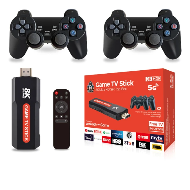 Allwinner H313 HD 8K Game Tv Stick Android TV Game Box Dual System Video Game Consoles