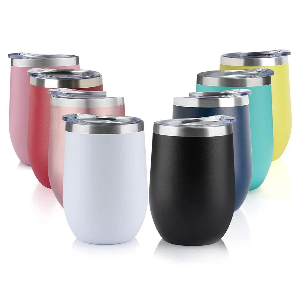 Coffee Mug Wine Cup Stainless Steel Thermal Insulated Customized Logo and Color Sports Stemless Tumbler Travel Mugs with Lid