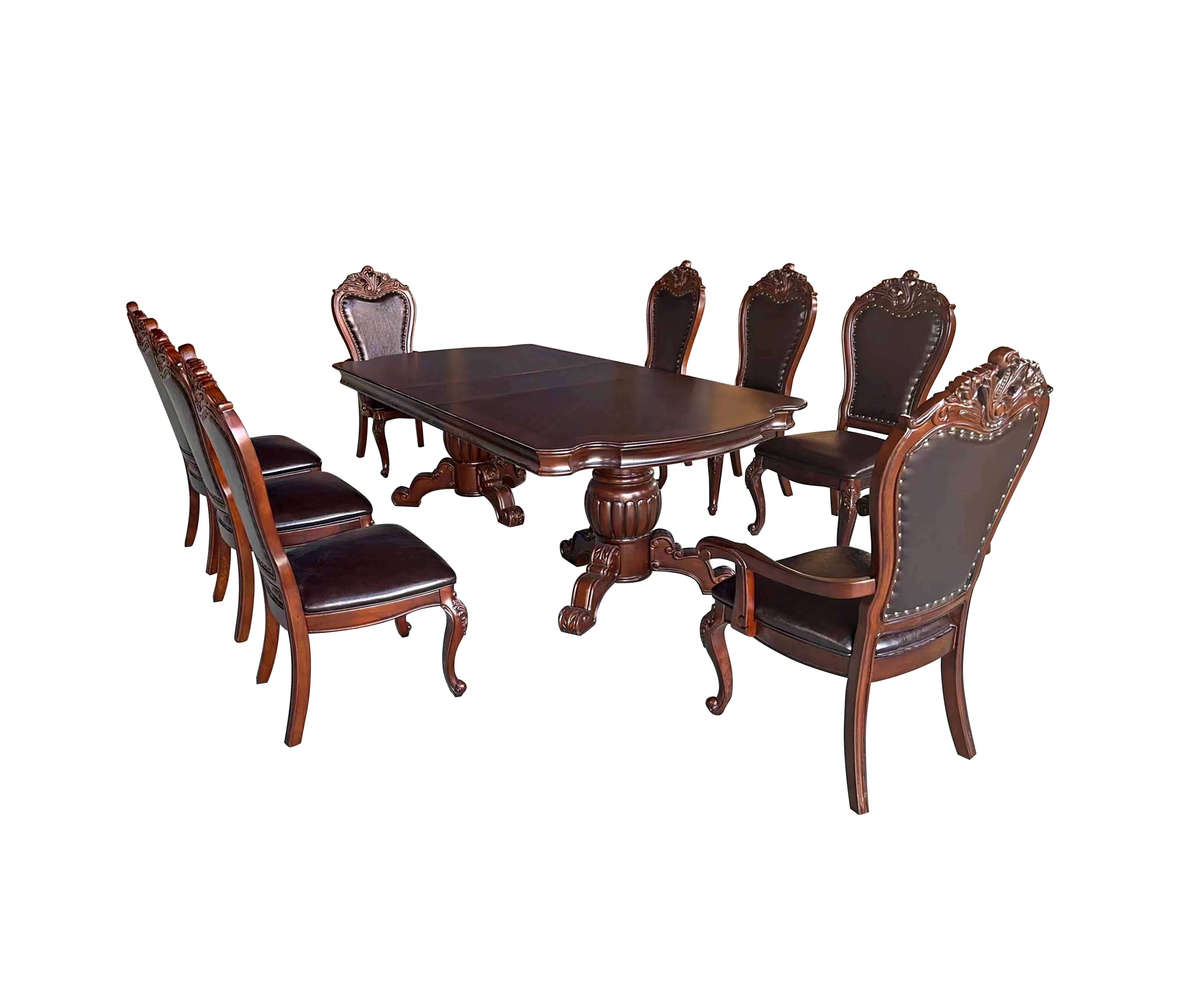 Rectangular Linear Solid Wood Kitchen Dining Table with Strong Frame, Industrial Large Long Dining Room Table for Big Family