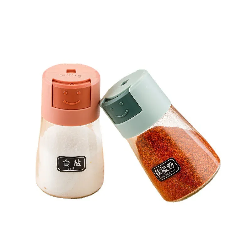 New Quantitative Salt Shaker Household Kitchen Sodium Glutamate Seasoning Bottle Press Type Seasoning Jar