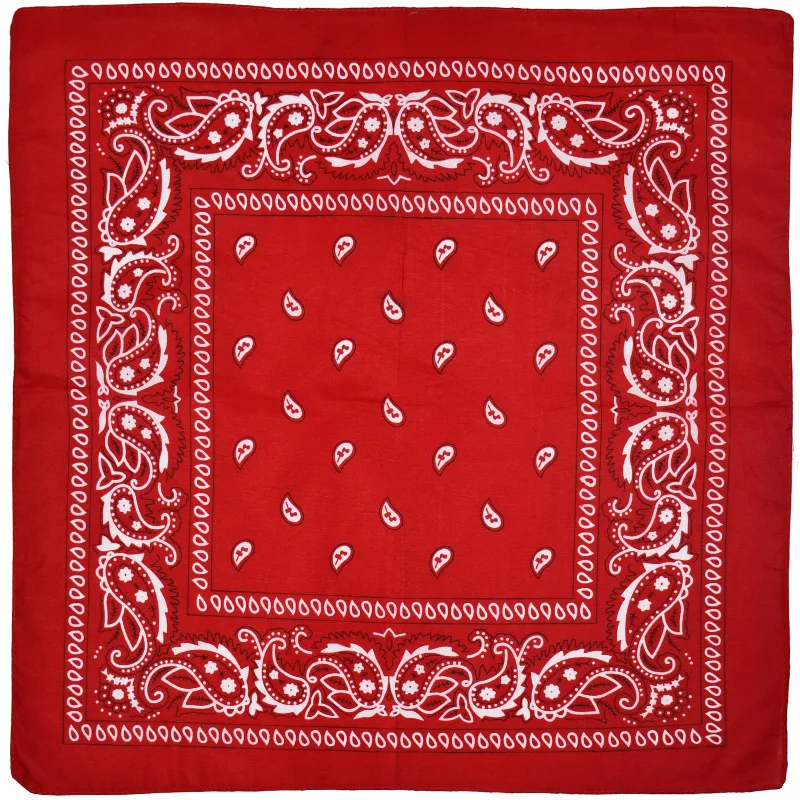 High Quality Double Sided Printed Paisley Bandana Square Cotton Custom Bandana Scarf in stock