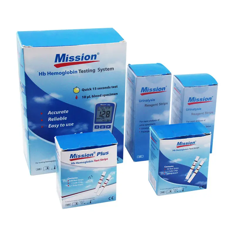 Hot selling Mission HB Hemoglobin Testing System Mission Plus HB Machine And Strips