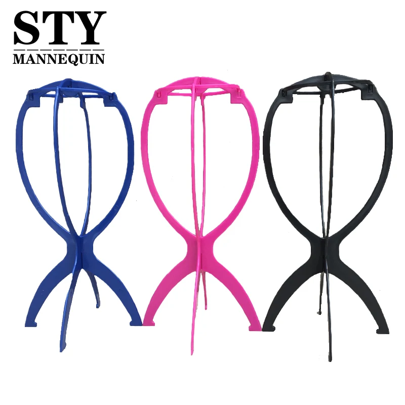 Profession cheap plastic wig stand display wig holder for long hair short hair whole sales
