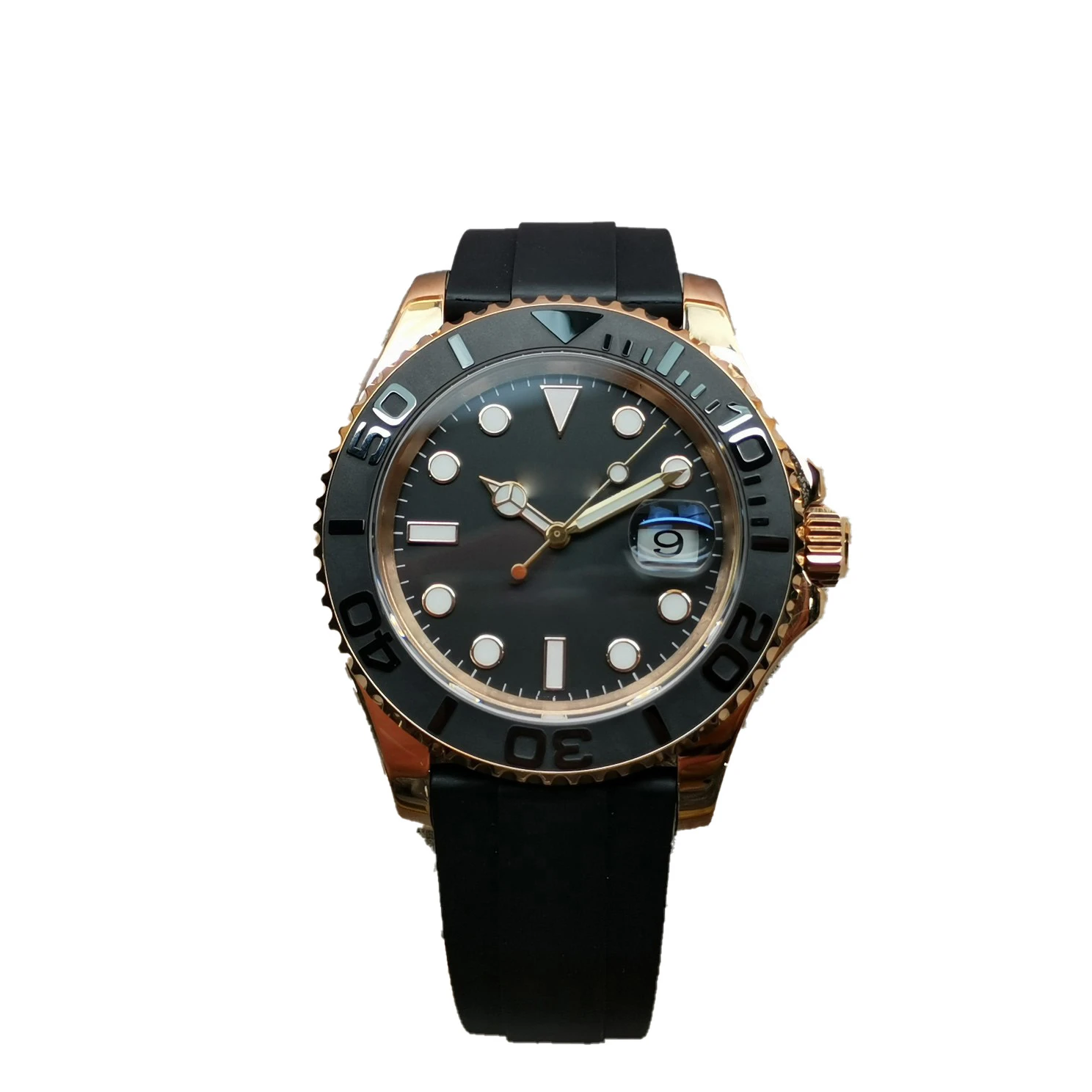 
Мужские автоматические механические часы с керамическим кольцом, розовое золото, яхта, знаменитости 