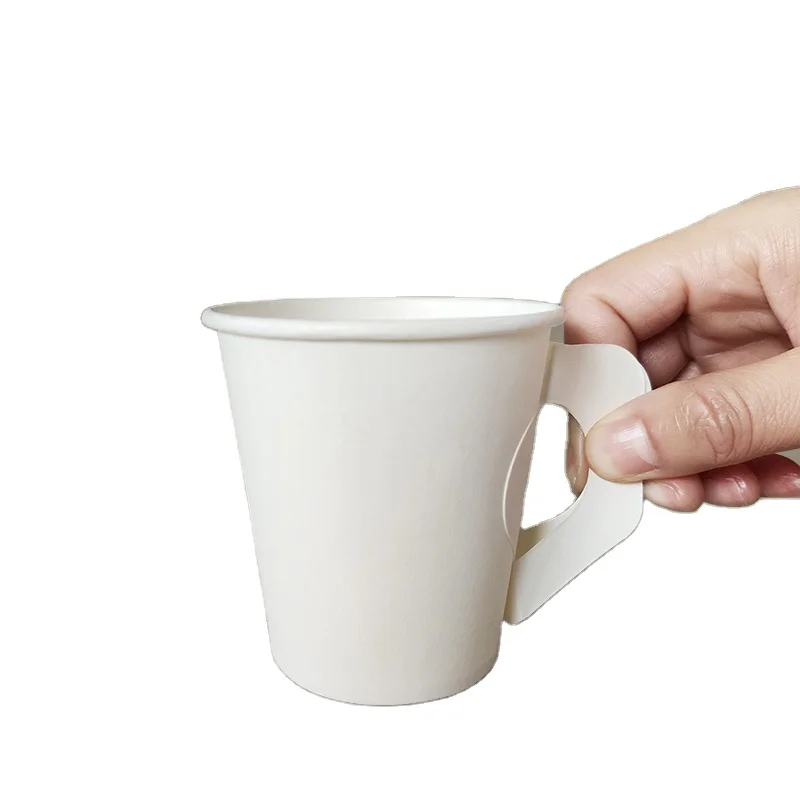 Paper Espresso Cups Mini Hot Disposable Cup for Coffee Tea Water  Shots Wheat Grass Sampling and Also Cold Drinks  with Handle