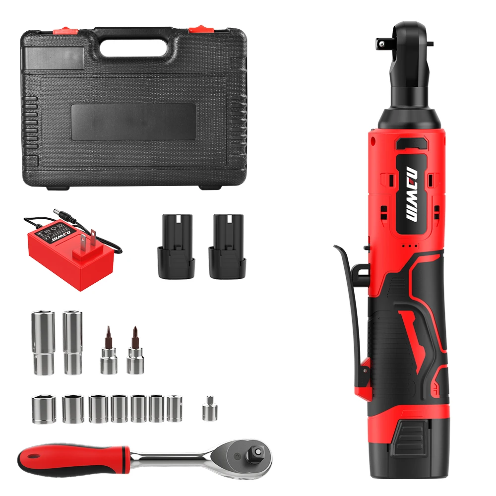 Беспроводной Электрический гаечный ключ с храповым механизмом, 3/8 дюйма, 90 градусов