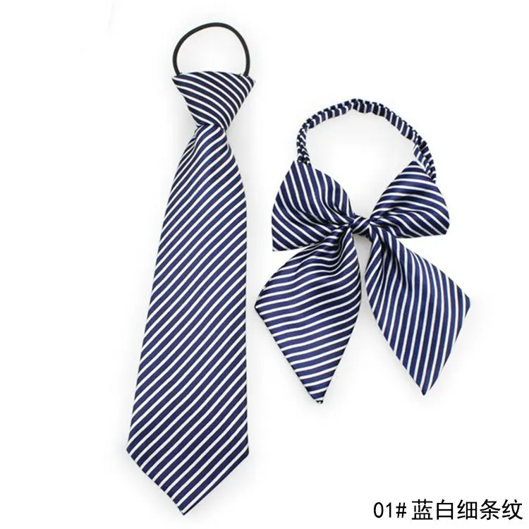 Недорогие галстуки для мальчиков и девочек для детского сада, униформа для начальной школы, Детский Регулируемый однотонный галстук в полоску и бабочка