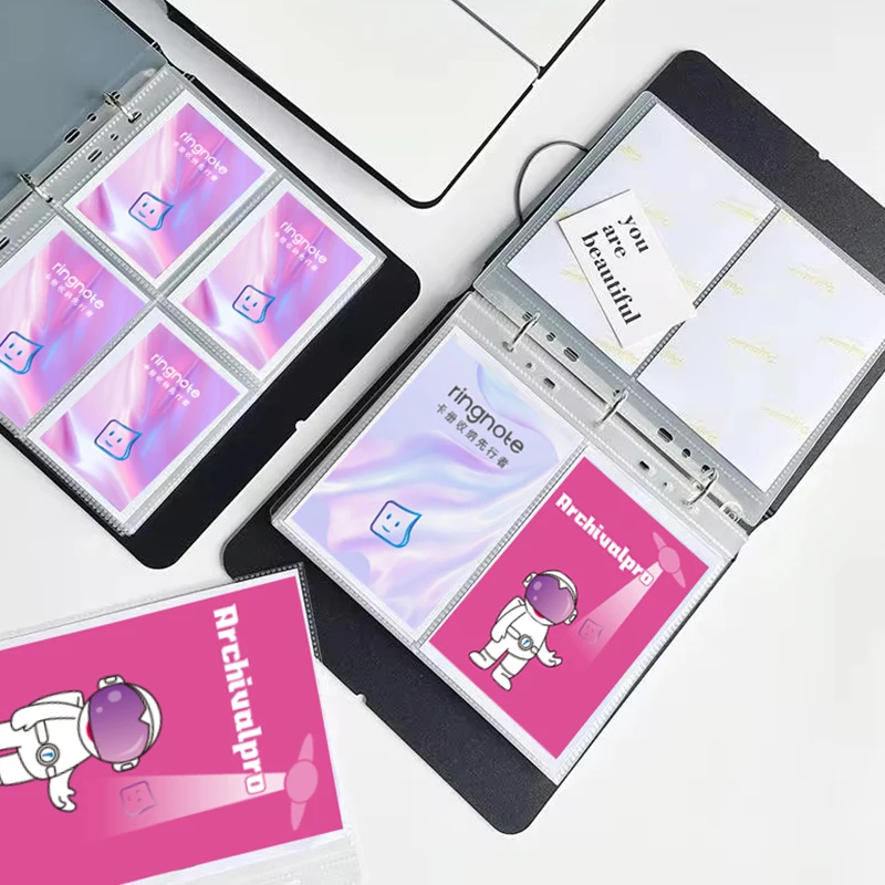 Customizable album qatar 2023 with 3 Ring binding PP Transparent 2 pockets Collection photo album book