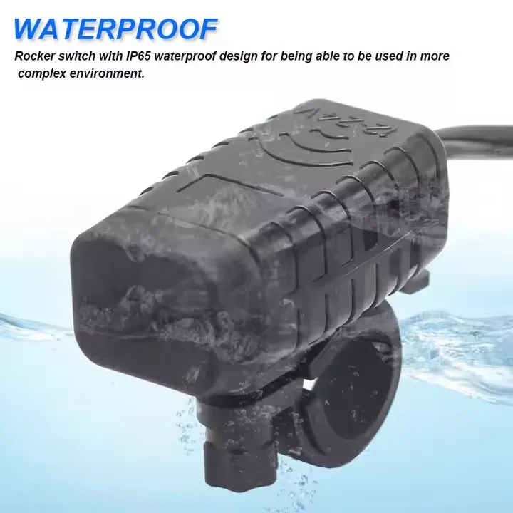 Waterproof Dust Cover Dual USB QC3.0 Fast Charge TPYE-C Motorcycle USB Charger Handlebar Fixing Mobile Phone Car Charger