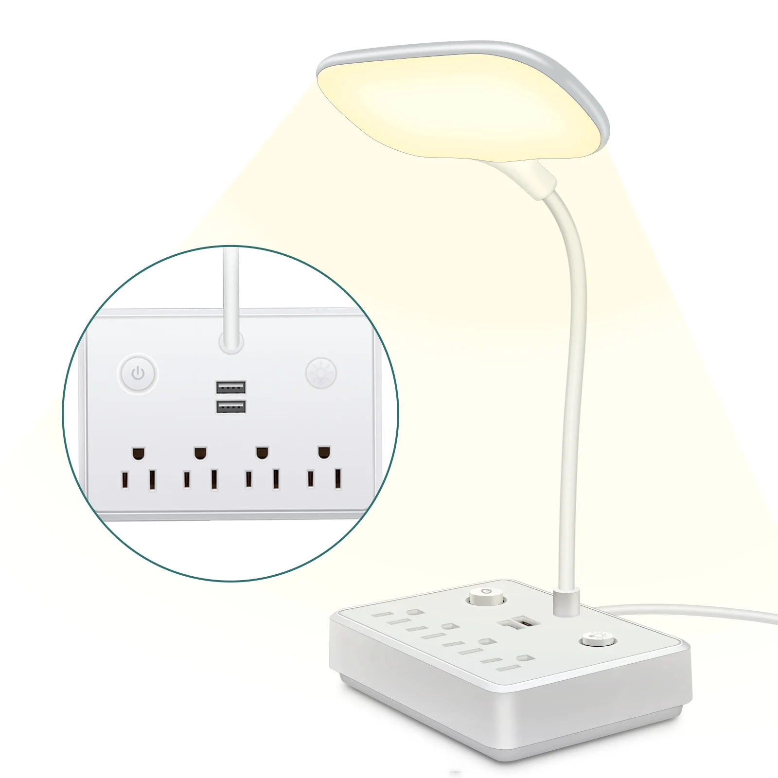 New American style Plug-In Lamp American Cable Board Desk Lamp Plug-In Strip Expansion Strip Extension Usb Table Lamp