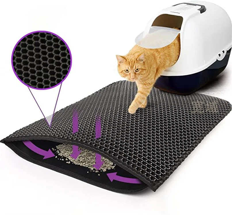 Pet Honeycomb Double layer Waterproof Bottom Layer Easy Cleaning Protect Floor Cat Bed mat litter foldable cat litter mat