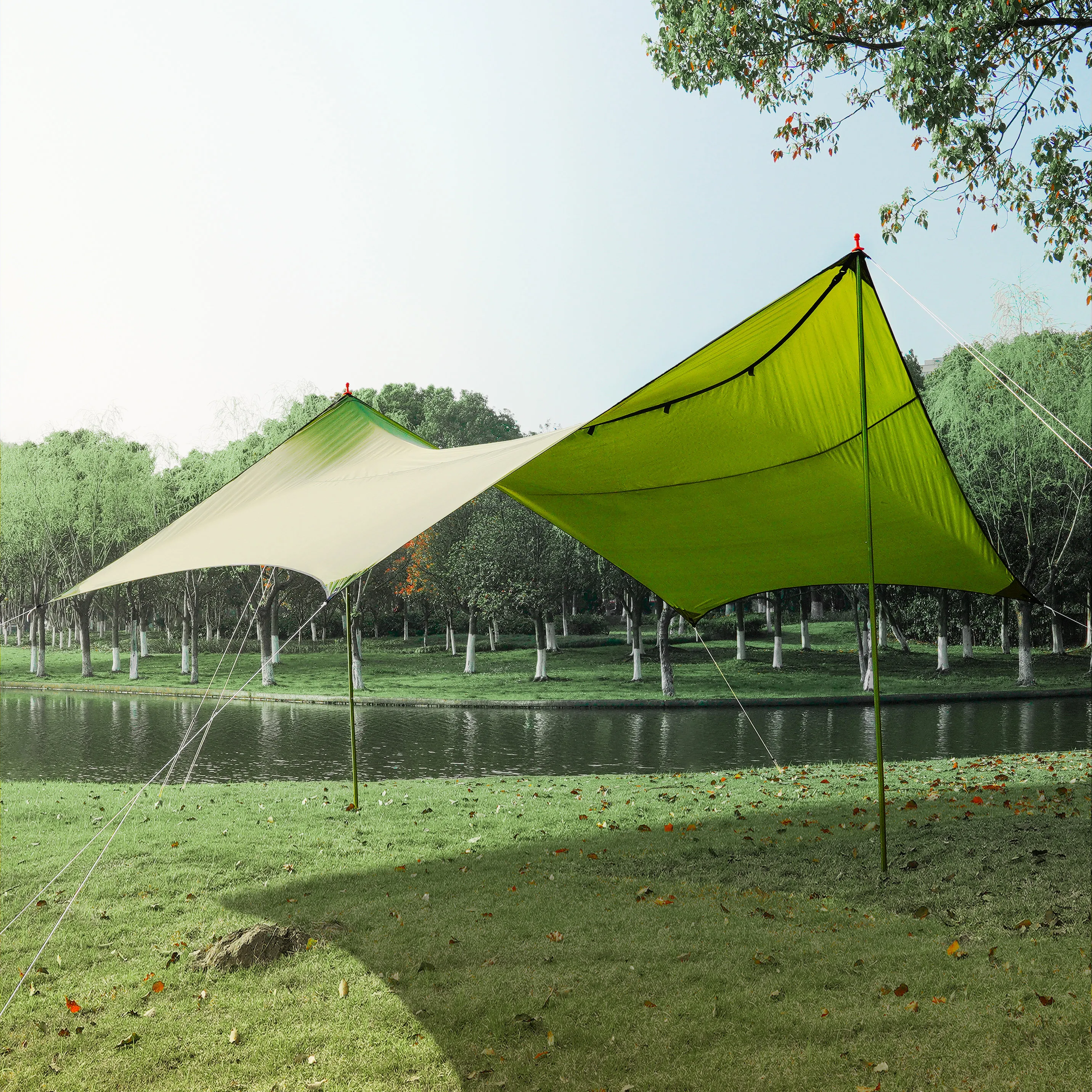 Waterproof Sun Shelter Tent,Tarp Anti UV Beach Tent Shade Outdoor Camping Rain Camping Sunshade Canopy