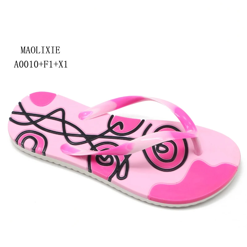 OEM custom pvc sole unicorn flip flops girl soft china wholesale slippers women