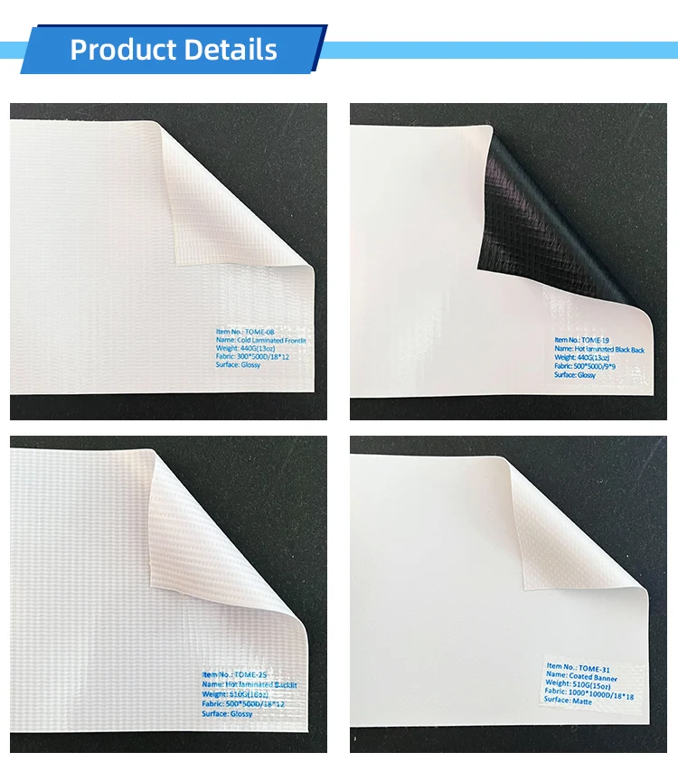 Flex Banner Manufacturer High-Performance Banner Flex Rolls With Black Back 320gsm