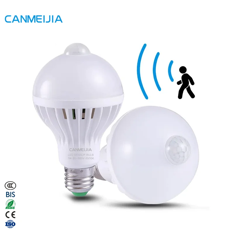 High Brightness  220V E27 SKD Sound Induction Sensor Smart Infrared PIR Motion Sensor Bulb LED Light/LED Bulb/smart bulbs