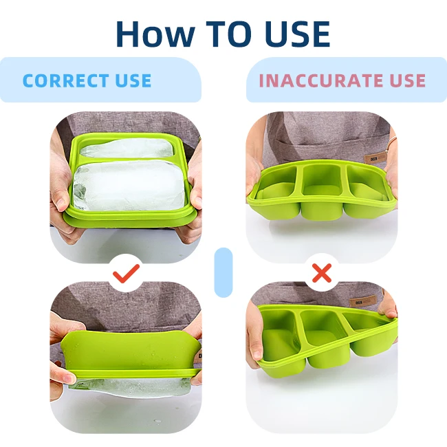 Home Kitchen Multi color Soup jelly maker Freezer Storage Containers Food Grade Silicone mold ice cube Tray soup cube mold