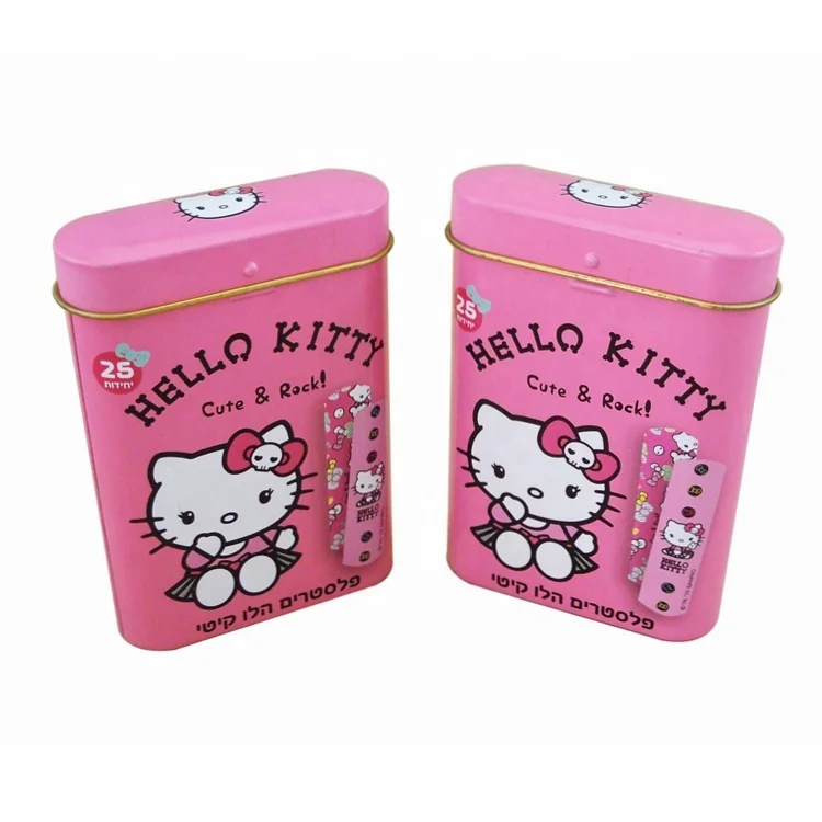 Custom metal tin cans cartoon style tin box band Aid tin