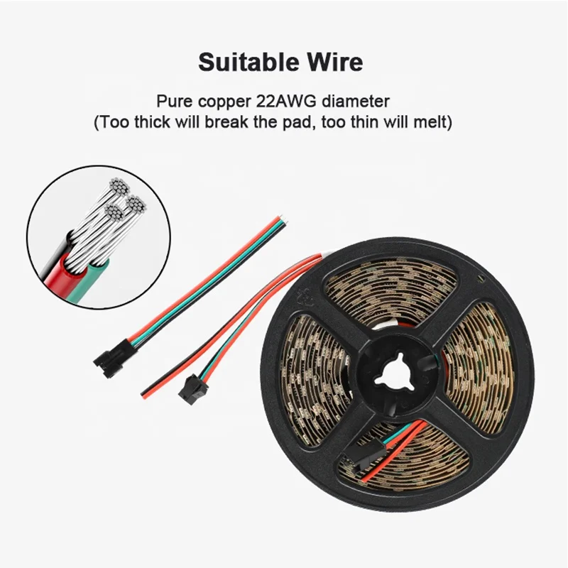 DC12V WS2811 Addressable Programmable fita tape 30 60 96 White Black PCB 5M 300 300leds 12V 24V smd cinta WS2811 RGB LED Strip