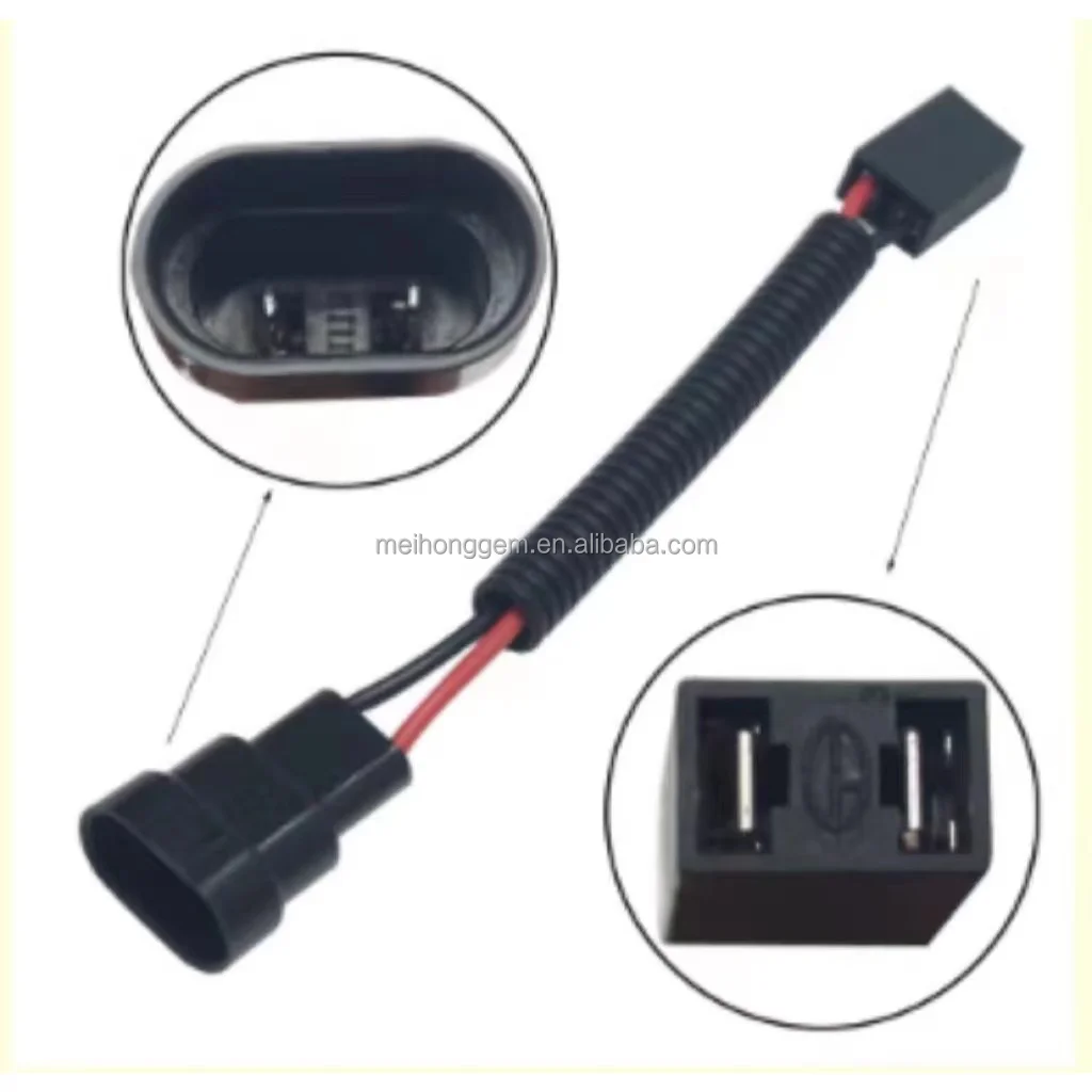 H4 Male Head Extension Cable Connector Plug Socket with Wire Harness
