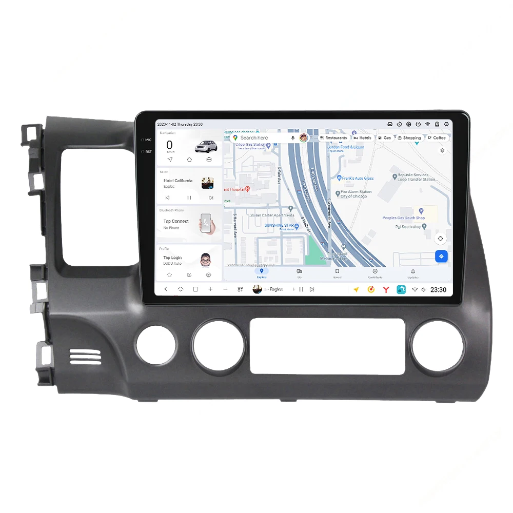 DUDUAUTO 12 + 512 г Android 13 автомобильный радиоприемник для Honda Civic 2005-2012 мультимедийный видеоплеер стерео GPS навигация DSP