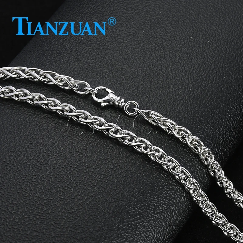 Necklace simple 5mm width Flower basket chain keel chain weave 925 Silver Sterling  Trendy men women Hip Hop Link Chain jewelry