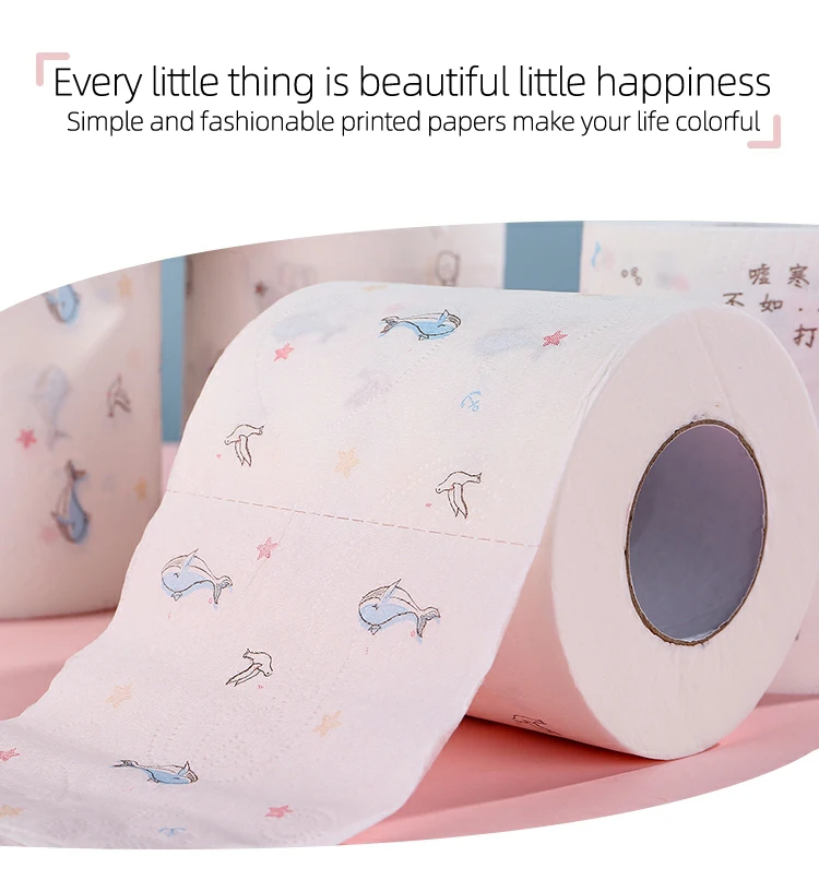 China factory virgin wood pulp 3 Ply toilet paper wholesale custom design Christmas printed toilet paper