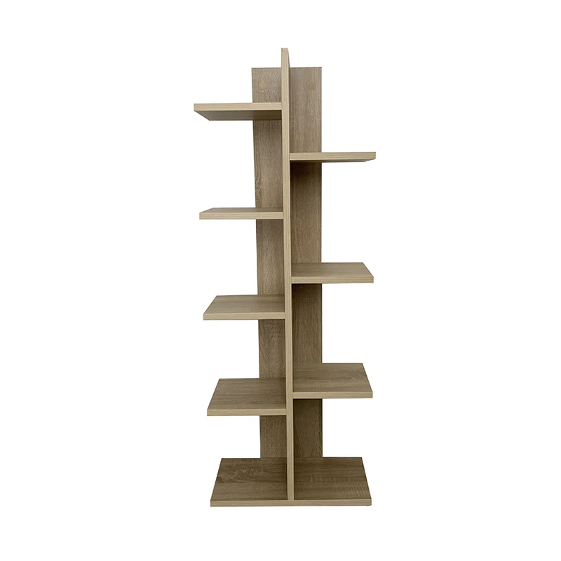 
5+4 Tiers wooden Tree-shaped Book Shelves indoor Bookcase Books Organization storage Display Rack for home office decoration 