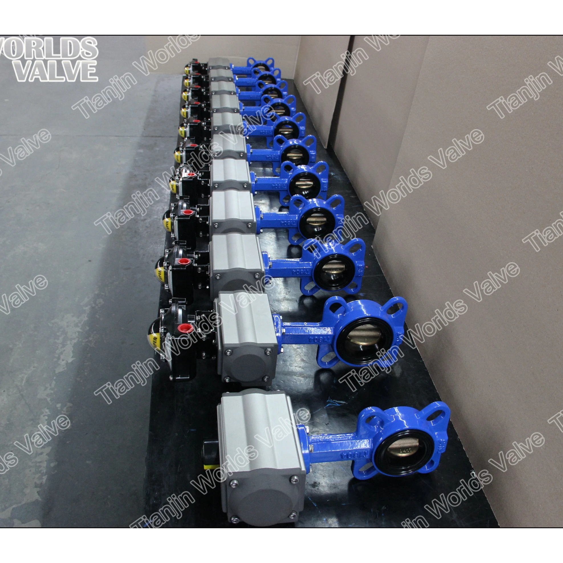 china supplier reliable performance large size pneumatic wafer type butterfly valve