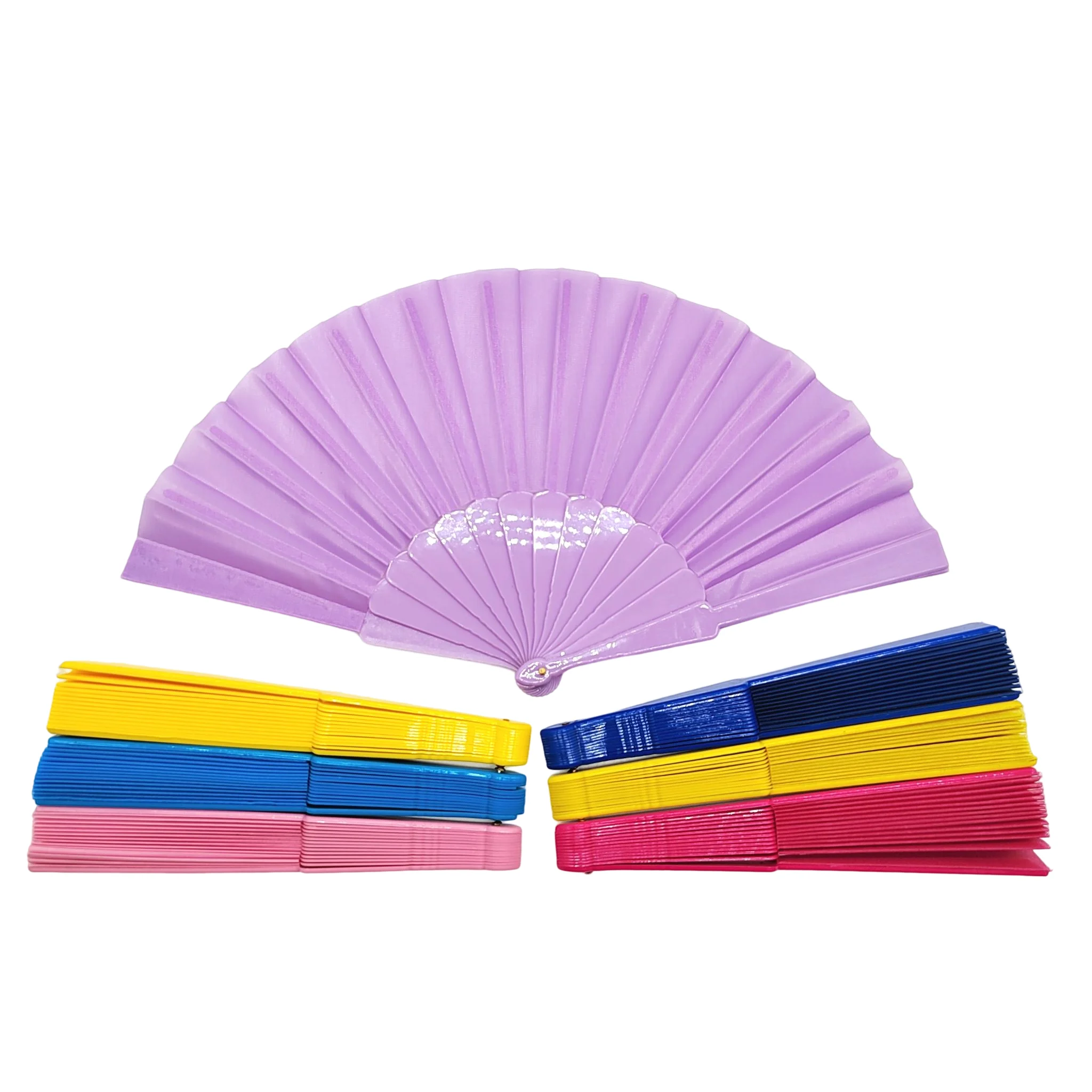 Multi Color Hand Fan Plastic Vintage Nylon Fabric Wholesale Plain Hand Folding Fan Chinese Dance Party fan Green