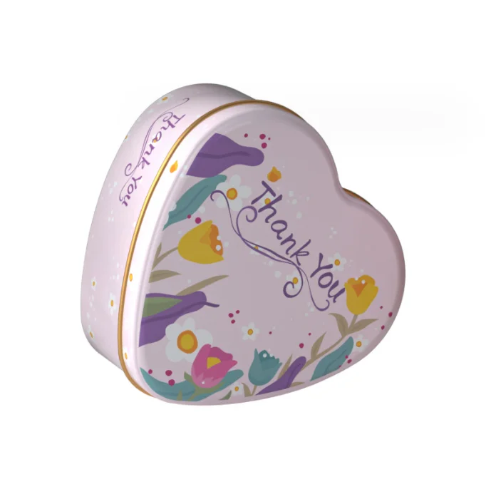 Heart shape tinplate candy tin case packaging sweet boxes Custom tin can sweets Metal Box jewelry boxes for gift
