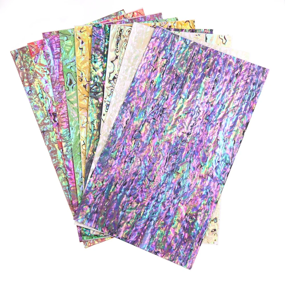 Natural Shell Laminate  Paua Coated Enhanced Adhesive Veneer Sheet Abalone Film Sticker for Fishing Lure Building Decorating