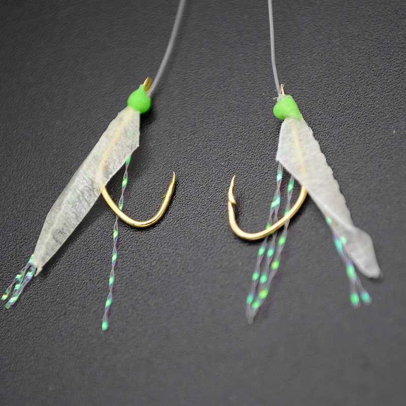 Морская рыбалка настоящая рыба кожа Sabiki светящиеся бусины Sabiki 6 крючков Sabiki