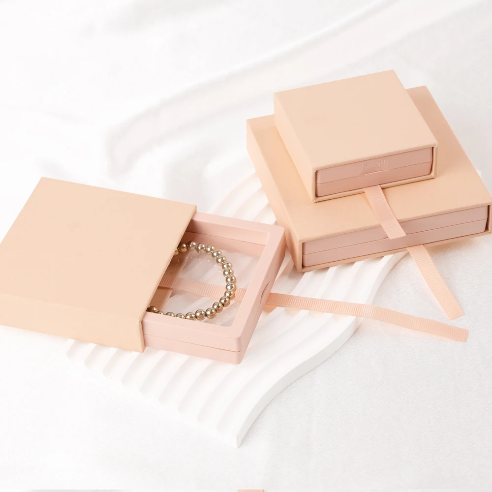 Add logo high end jewelry box  jewel rigid paper jewelry packaging for small business