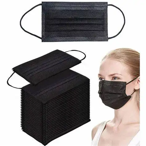 Wholesale Black ASTM Level2 3-ply Surgical Maskss CE Medical Black Facemask High Quality Manufacturer Disposable Face Masks
