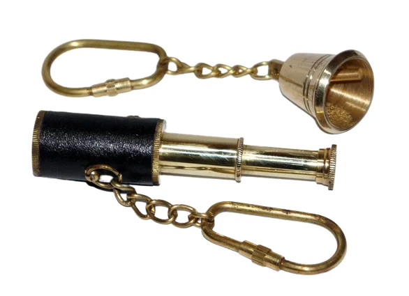 Standard Antique design Keychain Telescope 3 Inch and Bell  with extra premium quality Home & Office Desktop